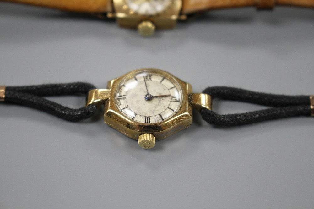 2 9ct gold wrist watches.